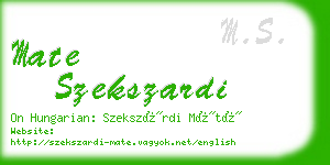 mate szekszardi business card